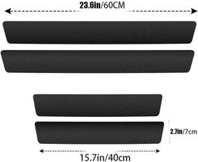 img 3 attached to 🚗 4-Piece Set Carbon Fiber Vinyl Reflective Car Door Sill Plate Protectors for SR5 Off-Road Racing Development Compatible with Tundra Tacoma 4Runner Land FJ Cruiser