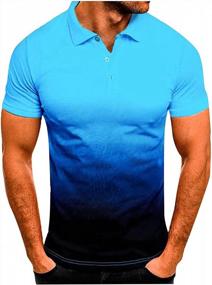 img 4 attached to Hosamtel T Shirts For Men,Men'S T-Shirts Men'S Henley Shirt Gradient T-Shirt Men Button Zip Lapel Shirt Fitness Athletic Shirts Top