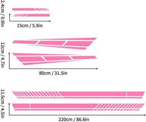 img 3 attached to Ramuel 6 Pcs Car Racing Body Personalized Side Skirt Hood Decoration Vinyl Stripe Rearview Mirror Sticker Accessories Are Suitable For All Vehicle SUV Truck Off-Road Women (Glossy Pink)