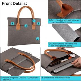 img 2 attached to Multi-Functional Portable Laptop Sleeve - Qishare Office Tote Briefcase Carry Case For 11-11.6 Inch Notebook Computers, MacBooks, And MacBook Pros In Fashionable Oxford Fabric (Grey, 11.6-12 Inches)