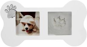 img 4 attached to Mogoko Dog Cat Paw Print Kit Memorial Picture Frame, Inkless Pet Impression Keepsake Ornament Clay