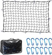 🚚 amiss heavy duty 4x6 ft truck cargo net for pickup trucks and suvs | roof rack cargo net with 12 black clips and storage bag | ideal for small trailers | enhanced truck bed cargo bungee net | car exterior accessories логотип