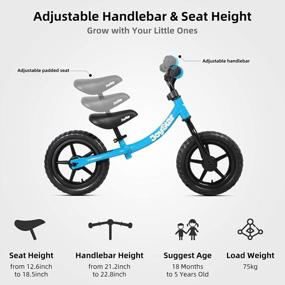 img 1 attached to JOYSTAR Lightweight 12 Inch Balance Bike For Toddlers And Kids Ages 18 Months To 5 Years - Adjustable Handlebar And Seat - No Pedal Bikes - Perfect Birthday Gift