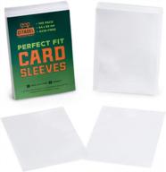 double-sleeve card protectors - 100-pack of clear, durable plastic card sleeves - 64mm x 89mm - ideal for trading card collecting, drafting, and shuffling - compatible with popular card games logo