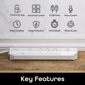img 3 attached to Smart Surge Protector Cord Extender With Alexa & Google Assistant - Geeni Surge 4-Outlet, 2 USB, 3 Feet.