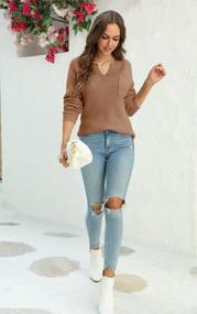 img 1 attached to Cozy Up In Style With Our Oversized Women'S Waffle Knit Sweater With Pockets And Side Slit!