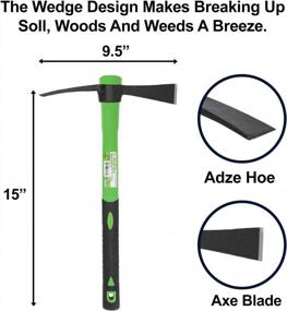 img 2 attached to WilFiks Cutter Mattock, 15" Heavy Duty Pick Axe With Forged Heat Treated Steel Blades, Adze Hoe For Weeding, Prying And Chopping, Digging Tool With Anti-Slip Grip, Ergonomic Shock Reduction Handle