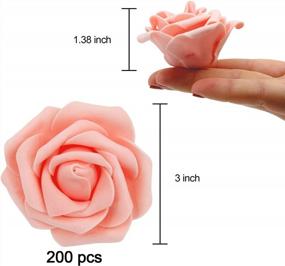 img 2 attached to Foam Rose Heads - Pack Of 200 | Artificial Flowers In Bulk For Wedding, Home Decor, And DIY Projects | Stunning Peach Foam Roses - 3 Inch Diameter