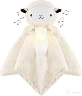 🐑 wavhello lovebub sound and light baby security blanket lovey, plush lullaby music player, white noise soother and soft night light, machine washable - lou the lamb (white minky, 18 inches) логотип