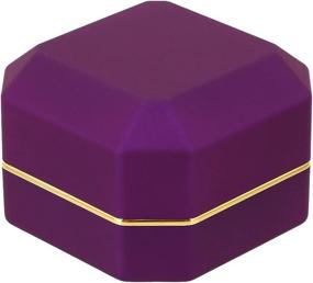 img 1 attached to Engagement Ring Box With LED Light - Naimo Jewelry Gift Box In Square Purple Design