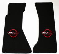 🚗 lloyd mats classic loop black front floor mats set with red circle & flags logo for 1984-1990 c4 corvette logo