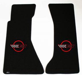 img 1 attached to 🚗 Lloyd Mats Classic Loop Black Front Floor Mats Set with Red Circle & Flags Logo for 1984-1990 C4 Corvette