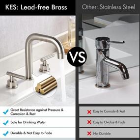 img 3 attached to Upgrade Your Bathroom With A Modern KES Widespread Faucet - Brushed Nickel Finish And Supply Hoses Included