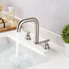 img 4 attached to Upgrade Your Bathroom With A Modern KES Widespread Faucet - Brushed Nickel Finish And Supply Hoses Included