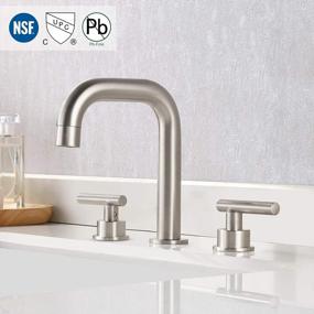 img 2 attached to Upgrade Your Bathroom With A Modern KES Widespread Faucet - Brushed Nickel Finish And Supply Hoses Included