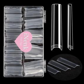 img 4 attached to Gootrades 360PCS 3XL No C Curve Square Nail Tips, XXXL Long 5.5Cm Clear Straight Square Nail Tips, Half Cover ABS Acrylic False Fake Nail Tips For Salons & Home DIY, 12 Sizes