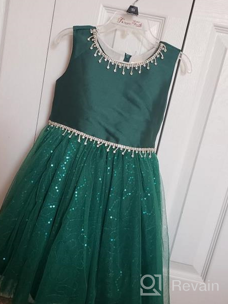 img 1 attached to Weileenice Vintage Sequin Flower Girl Dress with 🌸 Sparkly Rhinestone Tulle - Ideal for Formal Wedding Occasions review by Stacy Johnson