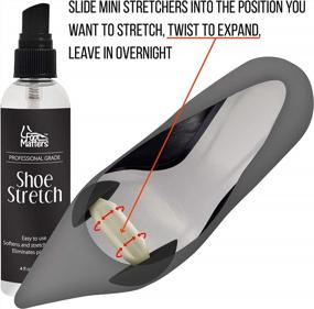 img 2 attached to Professional Shoe Stretch Spray And Mini Stretchers Set By FootMatters - 4 Oz