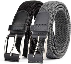 img 4 attached to 👖 Elastic Canvas Belts for Men - Stylish and Stretchy Accessories