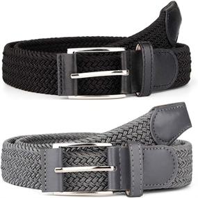 img 2 attached to 👖 Elastic Canvas Belts for Men - Stylish and Stretchy Accessories