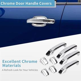 img 1 attached to 🚗 Enhance Your Chevrolet Silverado GMC Sierra 1500 2500 3500: Chrome Door Handles, Top Half Mirror Covers, & Tailgate Cover (with Camera Hole)