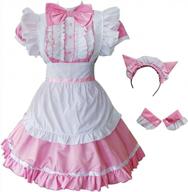 plus size maid costume with cat ears and anime vibe for halloween and cosplay, complete with apron - grajtcin logo