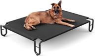 🐾 faydudu portable elevated cooling dog bed, large, black – washable & breathable mesh, non-slip rubber feet for indoor & outdoor use logo