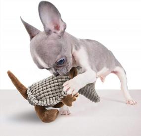 img 3 attached to Entertain Your Furry Friend With Hollypet'S Squeaky Armadillo Plush Dog Chew Toy