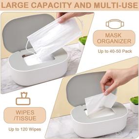img 3 attached to 👶 Baby Wipe Dispenser with Lids - 3 Pack | Refillable Wipes Holder Case | Flushable Diaper Wipes Container | Non Slip Pad and Dustproof Tissues