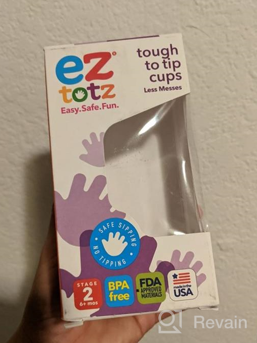 img 1 attached to 🥤 EZTOTZ Tough To Tip BPA Free Plastic Baby Cups - Made in USA | Open Top Cups for Kids - Tip Resistant Kid's Tumbler Cup for Independent Toddler Learning - 12+ Months | Safe & Non-Toxic review by Jeff Wieczorek