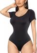 irisnaya bodysuit for women tummy control shapewear thong shaping tank top round neck jumpsuits short sleeve t shirts… logo