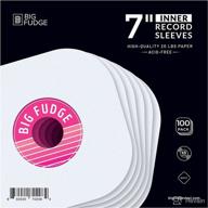 📀 big fudge vinyl record inner sleeves - 100x pack, heavyweight & acid-free paper, album covers with rounded corners for easy insertion, slim record jackets for lps & singles, 7 inch logo