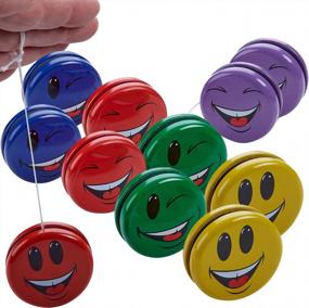 img 4 attached to 12-Pack Of Assorted Color Happy Face Yo-Yos - Perfect Party Favors And Pinata Fillers For Kids!