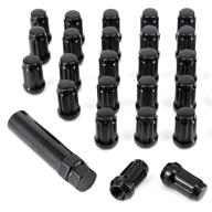 🔧 m12x1.5 black 6 spline lug nuts for h'onda accord toyota camry avalon acura tlx hyundai accent models - set of 24" логотип