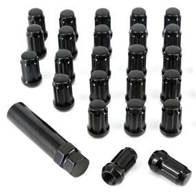 img 4 attached to 🔧 M12x1.5 Black 6 Spline Lug Nuts for H'onda Accord Toyota Camry Avalon Acura TLX Hyundai Accent Models - Set of 24"