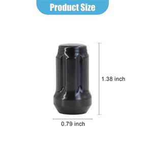 img 1 attached to 🔧 M12x1.5 Black 6 Spline Lug Nuts for H'onda Accord Toyota Camry Avalon Acura TLX Hyundai Accent Models - Set of 24"