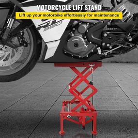 img 3 attached to 🔴 VEVOR 300LBS Hydraulic Motorcycle Lift Table: Red Scissor Lift Stand with Fastening Straps - Adjustable and Reliable!