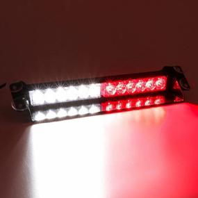 img 3 attached to SMALLFATW Portable Emergency Light 15” 12 LED 9 Flashing Modes 4 Powerful Suction Cups, Super Bright Mini Visor Strobe Light Bar, Dash Windshield Warning Light For Vehicles Car Truck, Red&White 1PCS