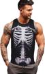 men's athletic workout gym sleeveless muscle tank top - grajtcin skeleton shirt logo