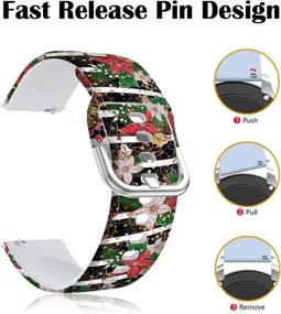 img 3 attached to 🎄 DOO UC Soft SiliconeFadeless Pattern Printed Replacement Sport Strap Bands - 22mm Christmas Flora Bands Compatible with Fitbit Versa/Fitbit Versa 2/Fitbit Versa Lite for Men, Women, and Girls