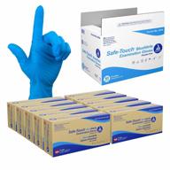 dynarex safe-touch disposable nitrile exam gloves, powder-free, latex-free, touchscreen friendly, blue, extra-large, 1 case - 10 boxes of 100 gloves logo