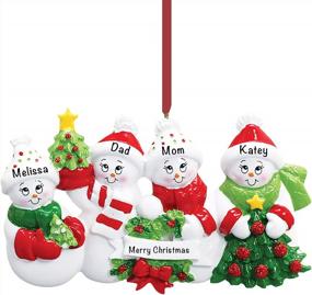 img 4 attached to Deck The Halls With Personalized Snowman Family Ornaments – Perfect 2022 Christmas Gifts For The Whole Family!