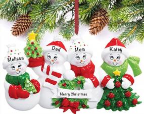 img 3 attached to Deck The Halls With Personalized Snowman Family Ornaments – Perfect 2022 Christmas Gifts For The Whole Family!