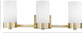 img 1 attached to Matte Brass Vanity Light With Frosted Glass Shades - Globe Electric Marcie 3-Light