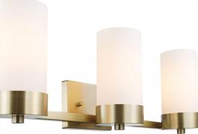 img 2 attached to Matte Brass Vanity Light With Frosted Glass Shades - Globe Electric Marcie 3-Light