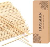 hossian natural rattan reed diffuser sticks for aroma fragrance - set of 25 x 7" x 3mm primary color sticks with refillable glass bottles and reed stick replacements logo