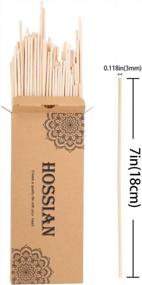 img 2 attached to Hossian Natural Rattan Reed Diffuser Sticks For Aroma Fragrance - Set Of 25 X 7" X 3Mm Primary Color Sticks With Refillable Glass Bottles And Reed Stick Replacements