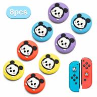 8pcs switch thumb grip caps set for gaming controllers. logo