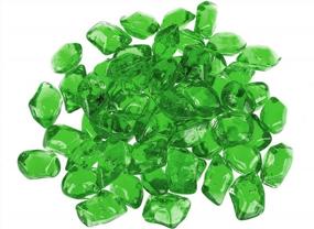 img 3 attached to 10 Lbs High Luster Emerald Green Mr. Fireglass 1/2-Inch Polygon Fire Glass For Fireplace, Pit & Lanscaping