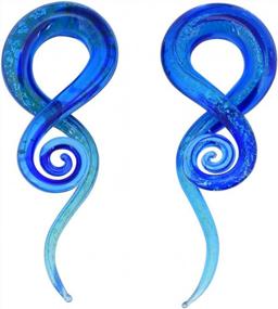img 4 attached to Sparkling Glass Spiral Tapers For Ear Stretching - Set Of 2 - Available In 4G, 2G, 0G, And 00G Gauges